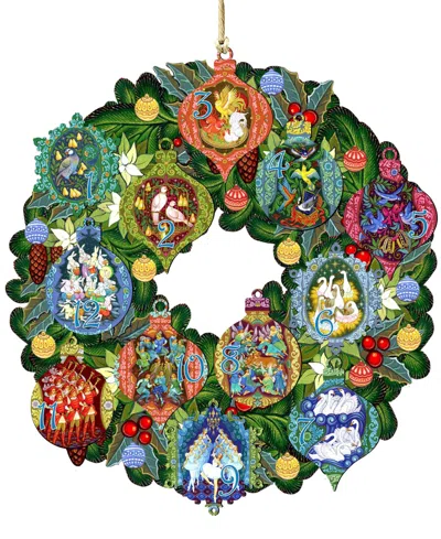 Designocracy 12 Days Of Christmas Wreath Ornament In Multi