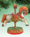 Designocracy 2023 Dated Carousel Horse Christmas Wooden Ornaments Holiday Decor Set Of 2 G. Debrekht In Multi Color