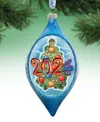 Designocracy 2024 Dated Christmas Tree Drop Mercury Glass Christmas Ornaments G. Debrekht In Multi Color