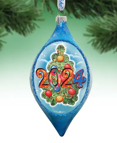 Designocracy 2024 Dated Christmas Tree Drop Mercury Glass Christmas Ornaments G. Debrekht In Multi Color