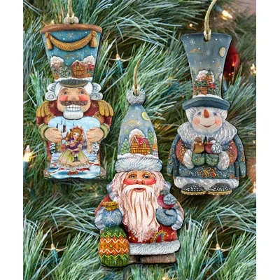 Designocracy 3 Piece Classic Christmas Holiday Shaped Ornament Set In Multicolor