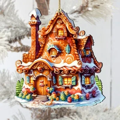 Designocracy 3 Piece Fairy Tale Houses Wooden Ornaments