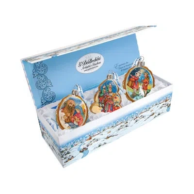 Designocracy 3 Piece Nativity Holiday Shaped Ornament Set