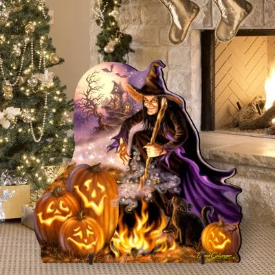 Designocracy All Hallows Eve Home And Outdoor Decor Lawn Art/figurine In Orange,purple