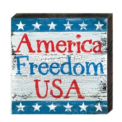 Designocracy Americana Freedom On Board Wall Décor In Blue;gray;red
