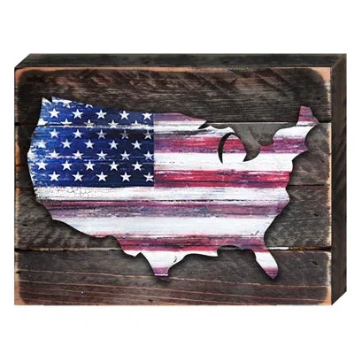 Designocracy Americana Usa Map Vintage Wall Décor In Blue;brown;red