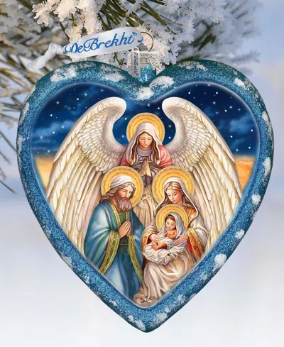 Designocracy Angel's Divine Presence Nativity Heart Lg Collectible Ornaments G. Debrekht In Multi Color
