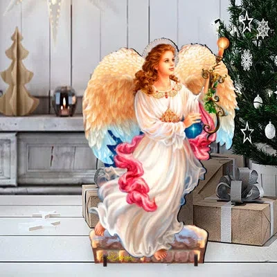 Designocracy Angel Of The Light Home And Outdoor Decor Lawn Art/figurine In White