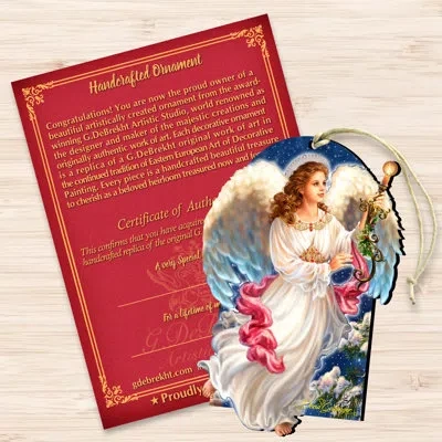 Designocracy Angel Of The Light Wooden Holiday Shaped Ornament