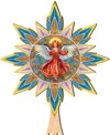 Designocracy Angel With Love Wooden Tree Topper In Multi