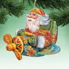 Designocracy Aviator Santa Wood Christmas Ornaments Set Of 2 G. Debrekht Holiday