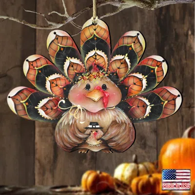 Designocracy Be Thankful Turkey Sitter Ornament Set Of 2 By Jamie Mill Price In Multi