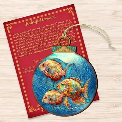 Designocracy Beach Themed Ornaments - Rainbow Fish Wooden Ornaments By G.debrekht In Blue