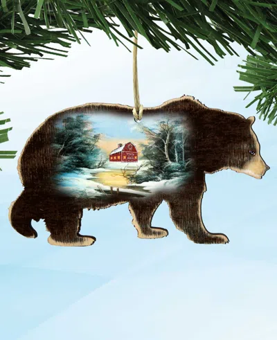 Designocracy Bear Holiday Ornaments, Set Of 2 In Multi Color