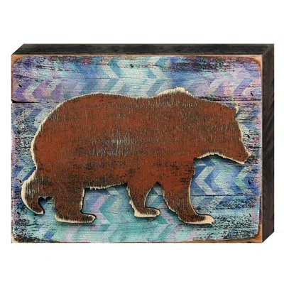 Designocracy Bear Vintage Wooden Wall Décor In Brown