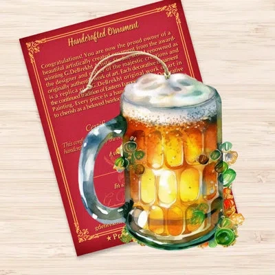 Designocracy Beer Mug Wooden Ornaments By G. Debrekht In Orange