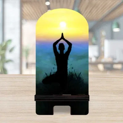 Designocracy Blue/black/yellow Desktop Mount In Blue,black,yellow
