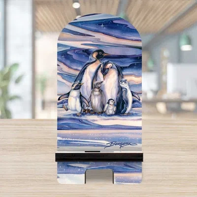 Designocracy Blue/gray/brown Desktop Mount In Blue,gray,brown