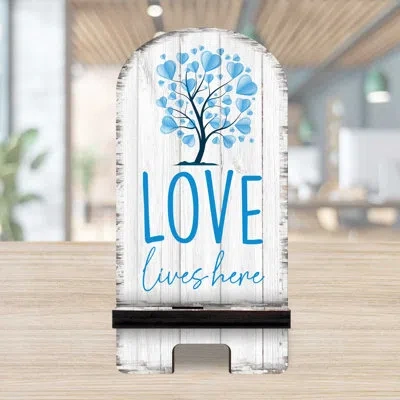 Designocracy Blue/white Desktop Mount In Blue,white