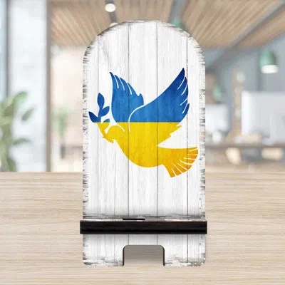 Designocracy Blue/yellow/white Desktop Mount In Blue,yellow,white