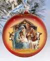 Designocracy Born Under Bright Star Nativity Lg Glass Collectible Ornaments G. Debrekht In Multi Color
