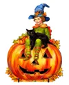 Designocracy Boy On Pumpkin Outdoor Decor In Multi
