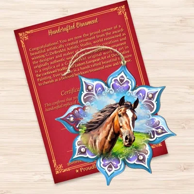 Designocracy Brown Horse Snowflake Wooden Ornaments By G. Debrekht In Multicolor