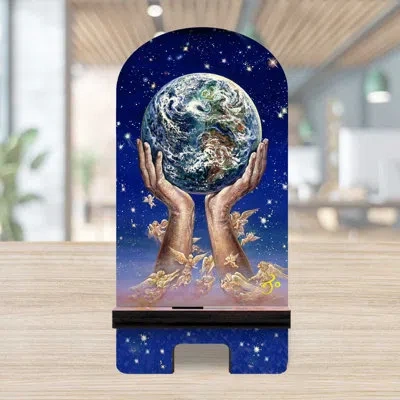 Designocracy Brown/black/blue Desktop Mount In Brown,black,blue