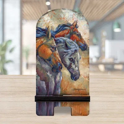 Designocracy Brown/gray/orange Desktop Mount In Brown,gray,orange