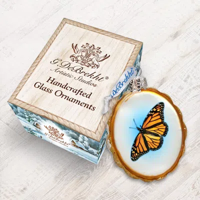 Designocracy Butterfly Keepsake Glass Ornament In Neutral