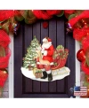 Designocracy By Susan Winget Classic Christmas Wish List Santa Wall And Door Decor In Multi