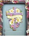 Designocracy By Susan Winget Easter Cross He Is Risen Wall And Door Decor In Multi