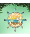 Designocracy Captains Wheel Wooden Ornaments Set Of 2 In Multi