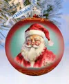 Designocracy Captivating Smile Of Santa Ball Mercury Christmas Glass Ornaments G. Debrekht In Multi Color