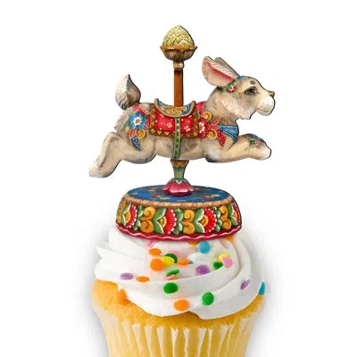 Designocracy Carousel Bunny Cupcake Topper