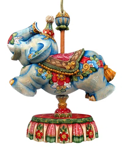 DESIGNOCRACY CAROUSEL ELEPHANT CHRISTMAS ORNAMENT