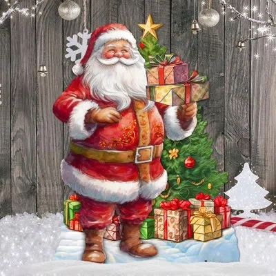 Designocracy Celebrate With Santa Figurine In Multi