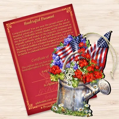 Designocracy Celebrating The American Freedom Wooden Holiday Shaped Ornament
