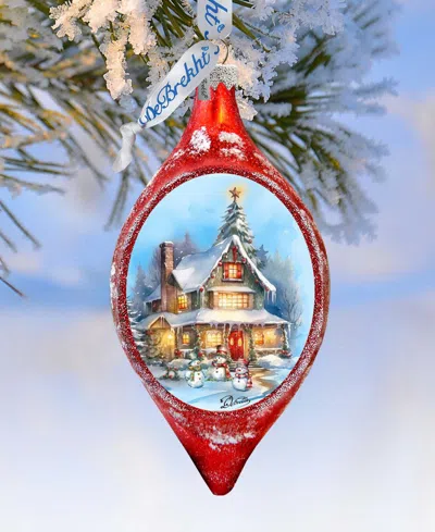 Designocracy Christmas Cottage Drop Holiday Mercury Glass Ornaments G. Debrekht In Multi Color