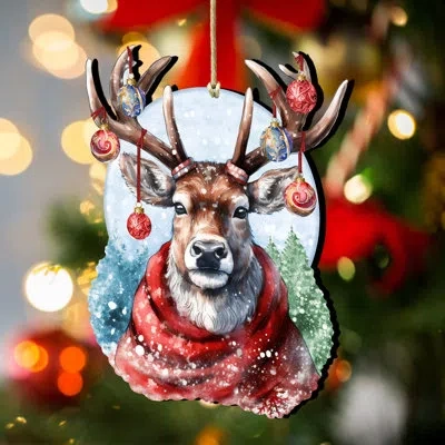 Designocracy Christmas Mood Wooden Ornament By G. Debrekht In Multicolor