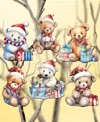 Designocracy Christmas Teddy Bear Christmas Wood Clip-on Ornaments Set Of 6 G. Debrekht In Multi Color