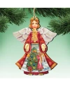 Designocracy Christmas Tree Angel Wooden Ornament Set Of 2 In Multi