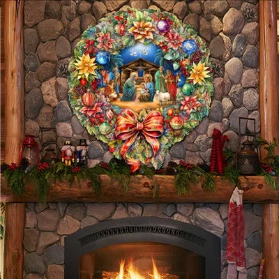 Designocracy Christmas Wreath Holiday Door Decor By G. Debrekht In Red