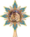 Designocracy Classic Nativity Wooden Tree Topper In Multi