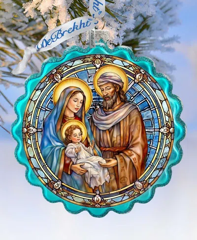 Designocracy Classical Holy Family Wreath Mercury Christmas Glass Ornaments G. Debrekht In Multi Color