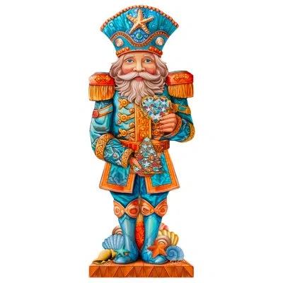 Designocracy Coastal Nutcracker Outdoor Door Decor By G. Debrekht In Red