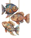 Designocracy Colorful Fish Holiday Ornaments, Set Of 3 In Multi