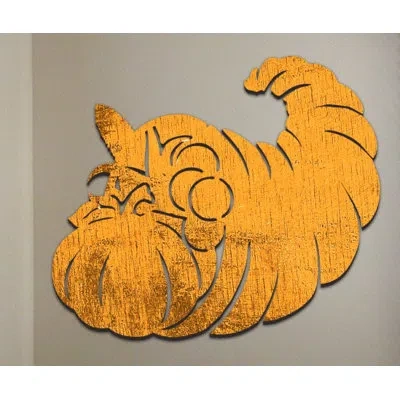 Designocracy Cornucopia Art On Reclaimed Wooden Board Wall Décor In Yellow