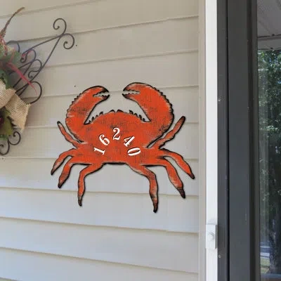 Designocracy Crab 1-line Hanging Sign