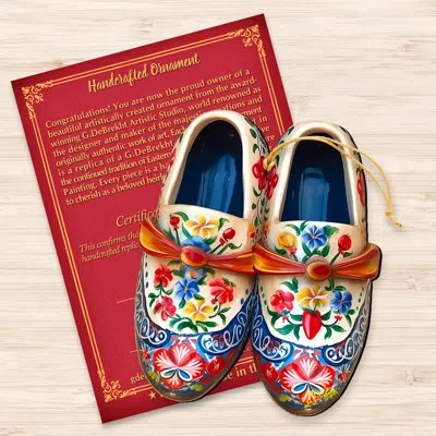 Designocracy Danish Shoes Decorative Wooden Ornaments By G. Debrekht In Blue;white;red